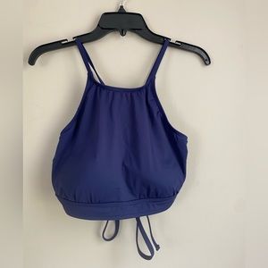 LANDSEND Womens navy high neck bikini top size 14